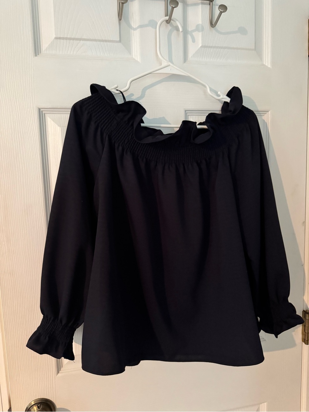 Tuckernuck Navy Off the Shoulder Marguerite top - Picture 2 of 3